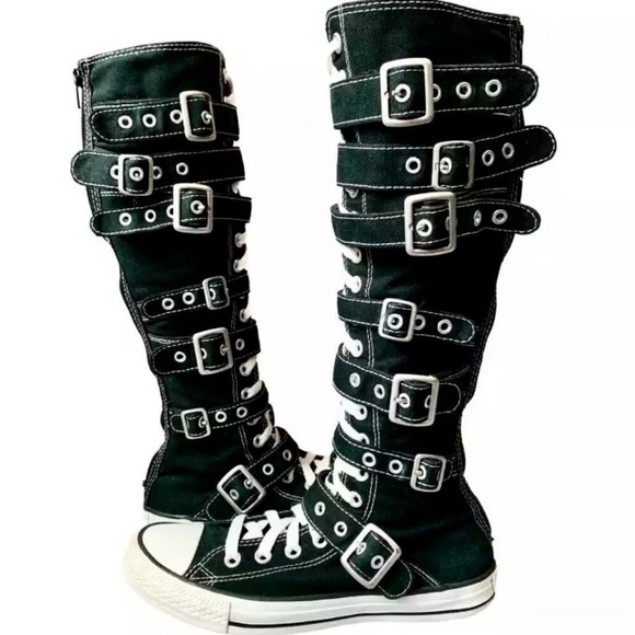 All Star Chuck Taylor Converse Knee High buckle sneakers. - Picture 7 of 17